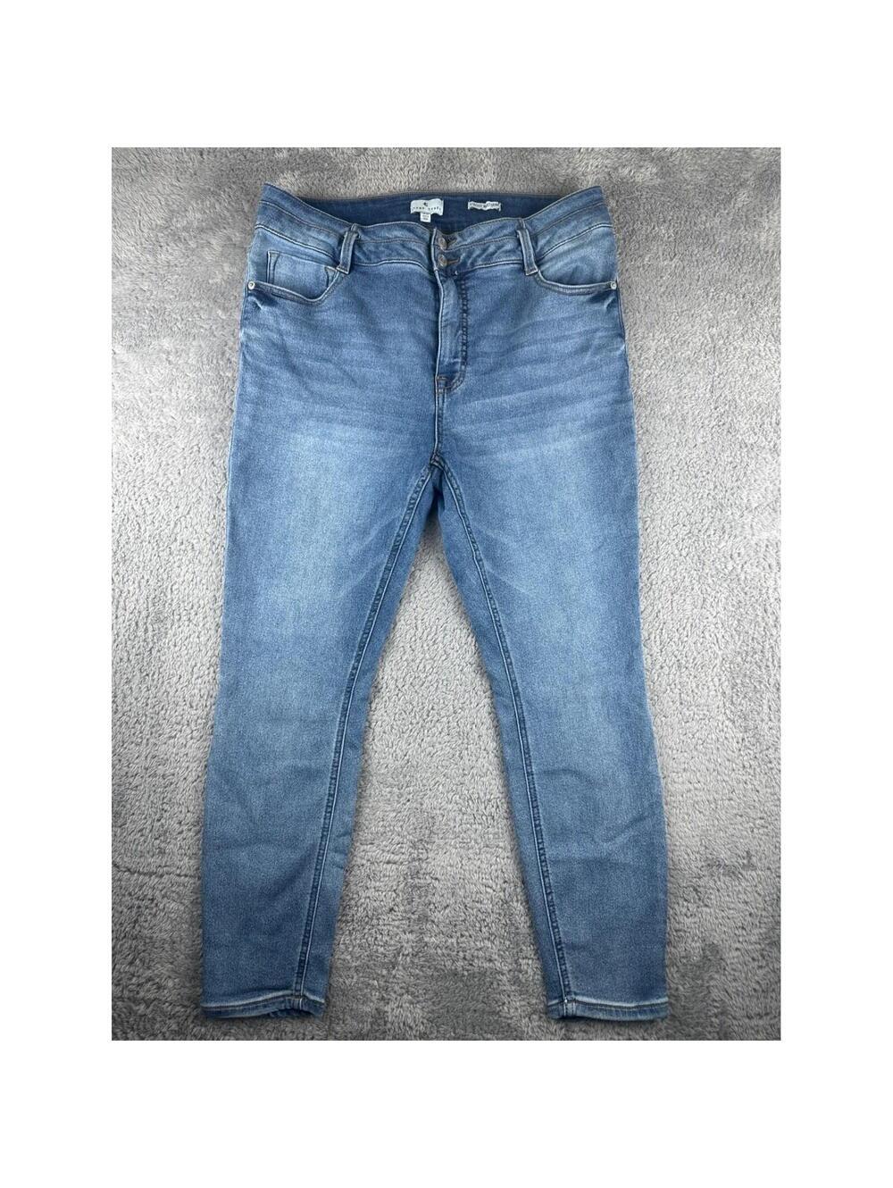 True Craft Skinny Jeans Womens 14 Blue High Rise Stretch Medium Wash Denim